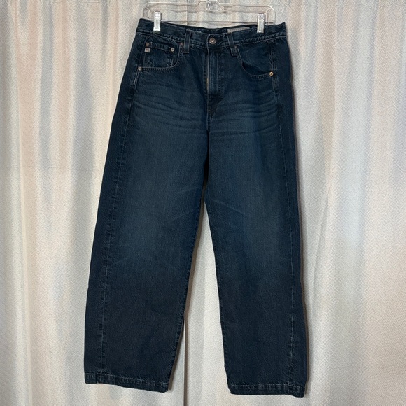 Ag Adriano Goldschmied Denim - AG Jeans Hattie High-Rise Barrel Jeans Size 29 Japanese Fabric Dark Wash